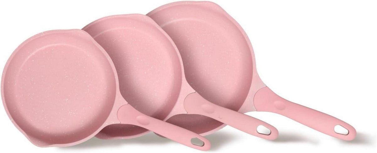 Antihaft Pfannenset Induktion geeignet 20cm 24cm 28cm_Pink