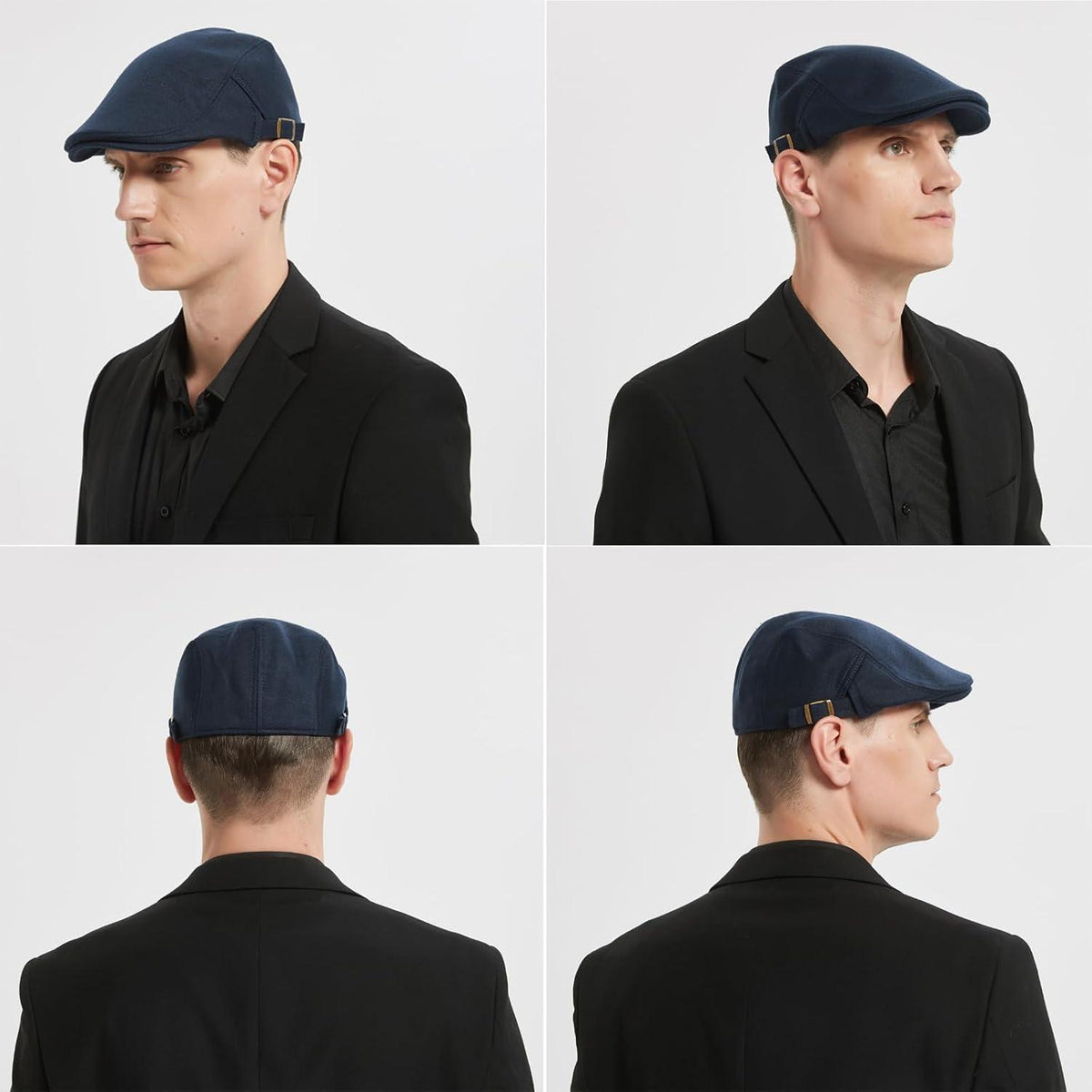 Schiebermütze Herren Baumwolle Flatcap Kaffeefarbe 56-60cm
