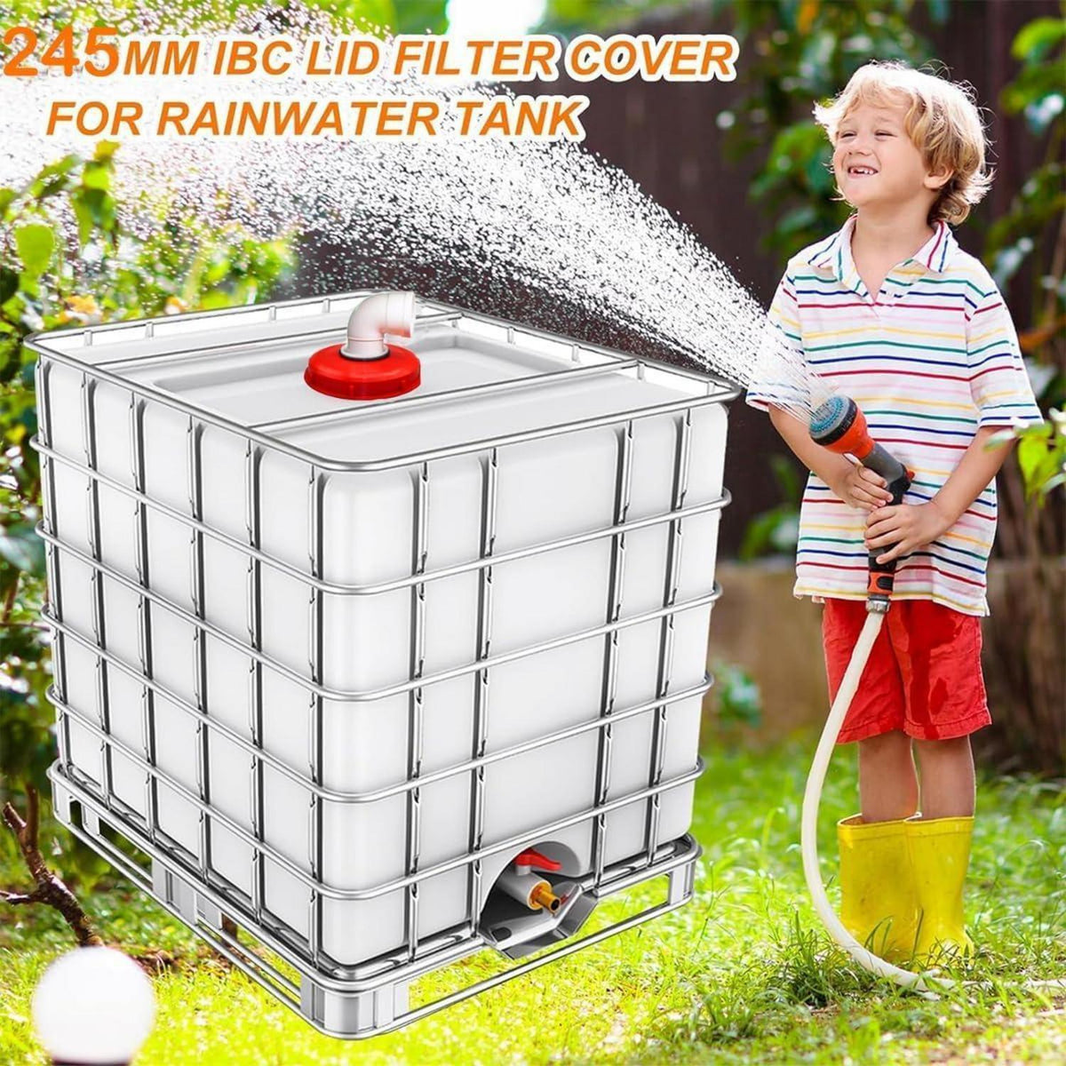 IBC Deckel Filter 90° auswaschbar für Regenwassertank 245mm