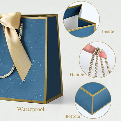 Geschenktüten mit Henkel, Navy Blau, Mittelgroß