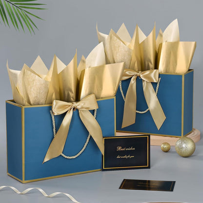 Geschenktüten mit Henkel, Navy Blau, Mittelgroß
