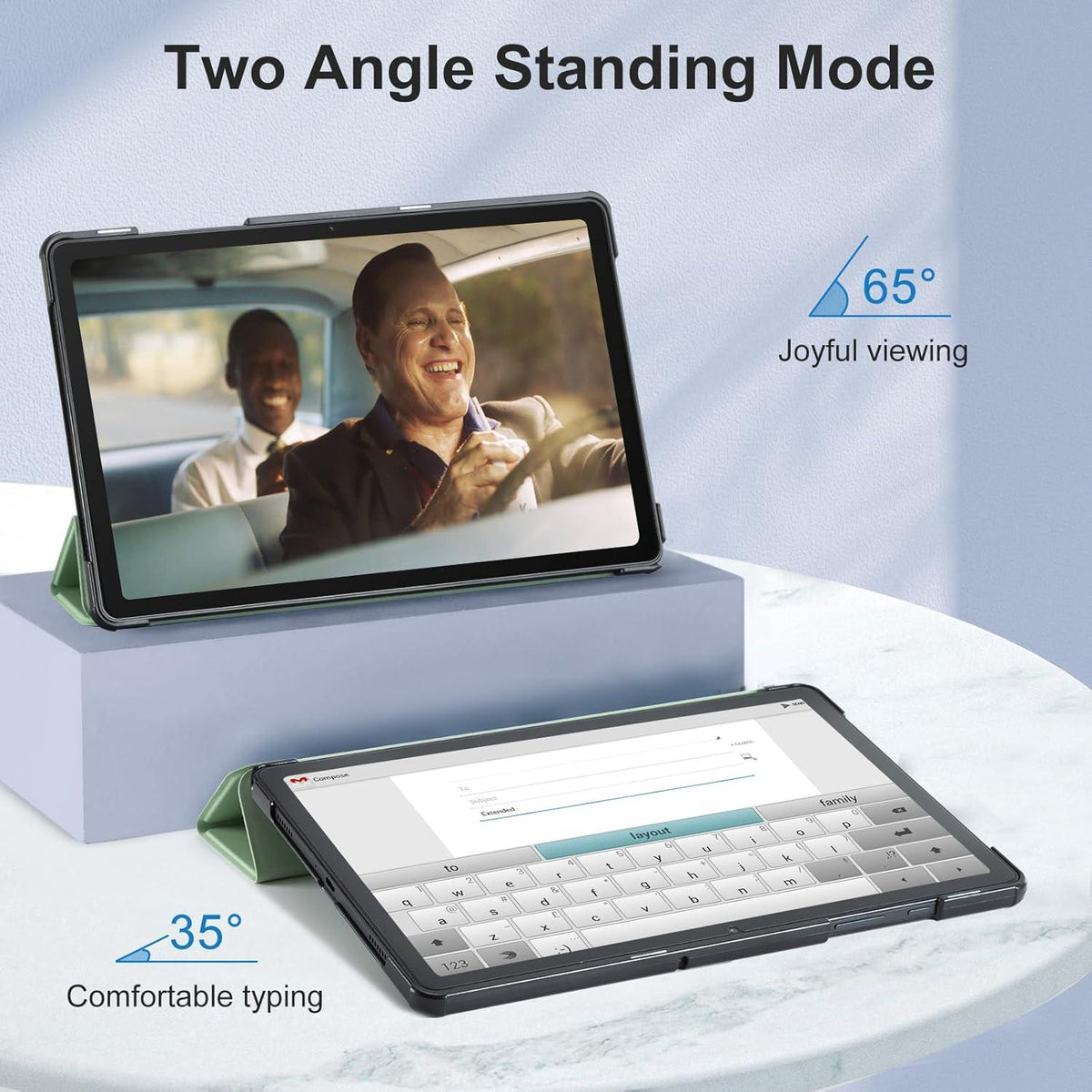 Schutzhülle Samsung Galaxy Tab A9+ 11 Zoll PU-Leder Dreifach Falten