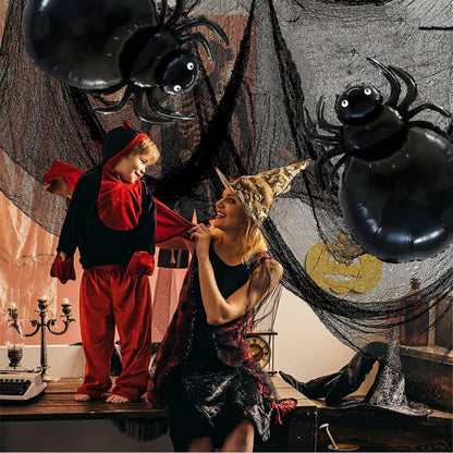 Halloween Spinne Folienballon 6er Set Gruselig Riesen Mylar XXL Luftballon