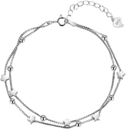 Silbernes Armband mit Stern und Perle 925 Silber Geschenk