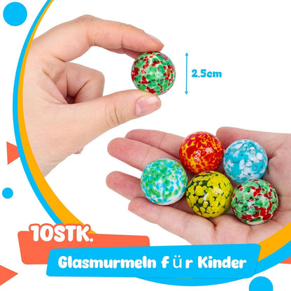 10 Stück handgefertigte bunte Glasmurmeln 2,5cm für DIY und
