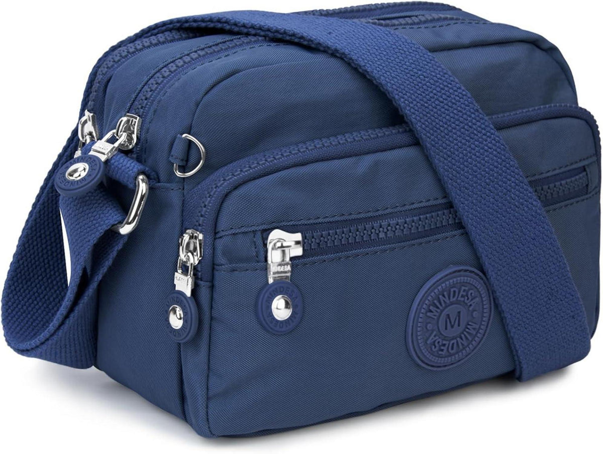 Wasserdichte Nylon Umhängetasche Damen Casual Crossbody Marineblau