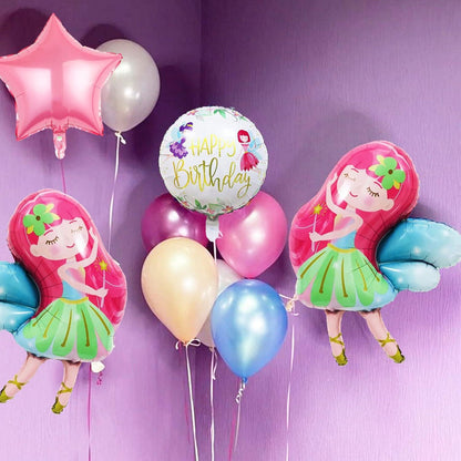 6er Set Süße Fee Folienballon XXL für Mädchen Geburtstag & Party