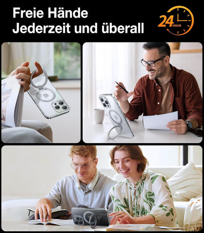 TORRAS Ostand iPhone 13 Pro Hülle MagSafe Militärischer Schutz Transparent