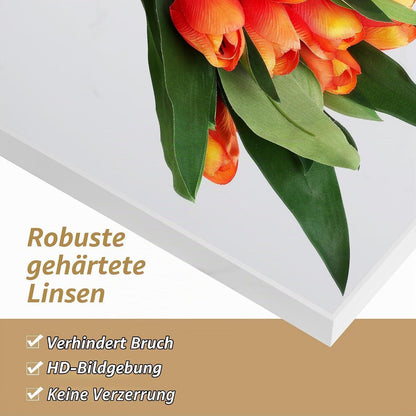 Standspiegel Weiß 165x51 cm – Gehärtetes Glas, PVC-Rahmen