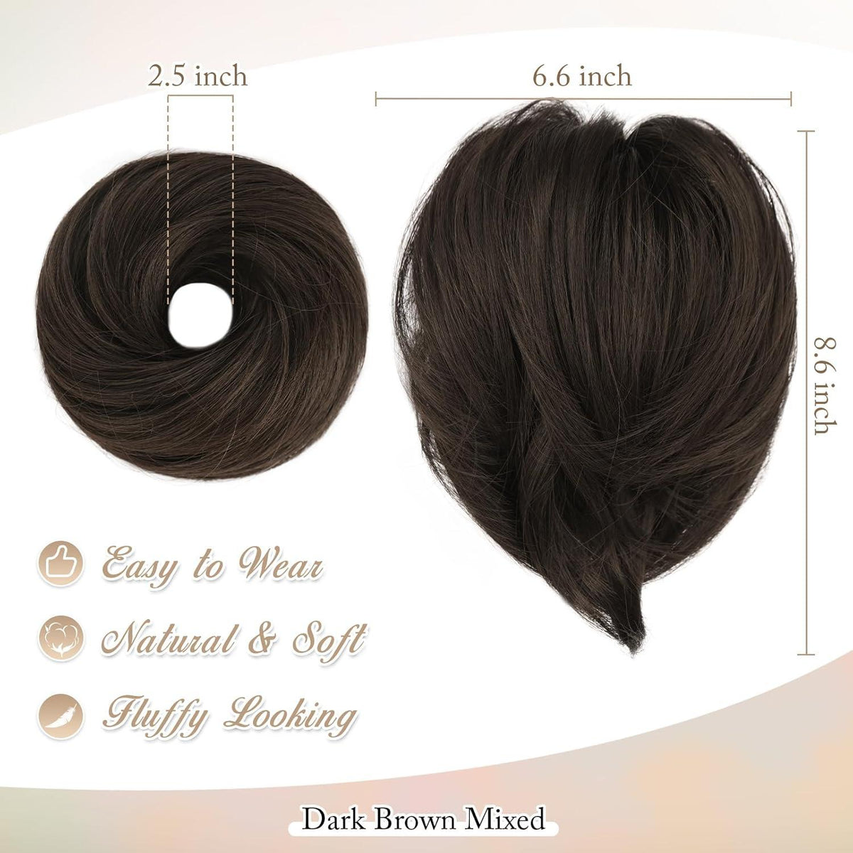 Braune Haarknoten Extensions Synthetisches Haar Scrunchie