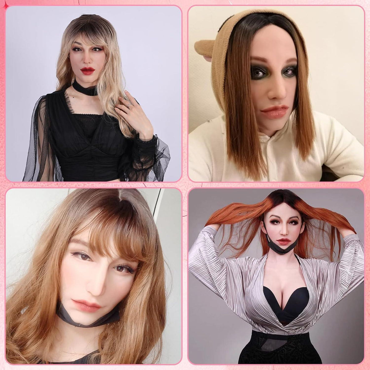 Roanyer Silikon Weibliche Maske Realistisches Gesicht Crossdresser Transgender