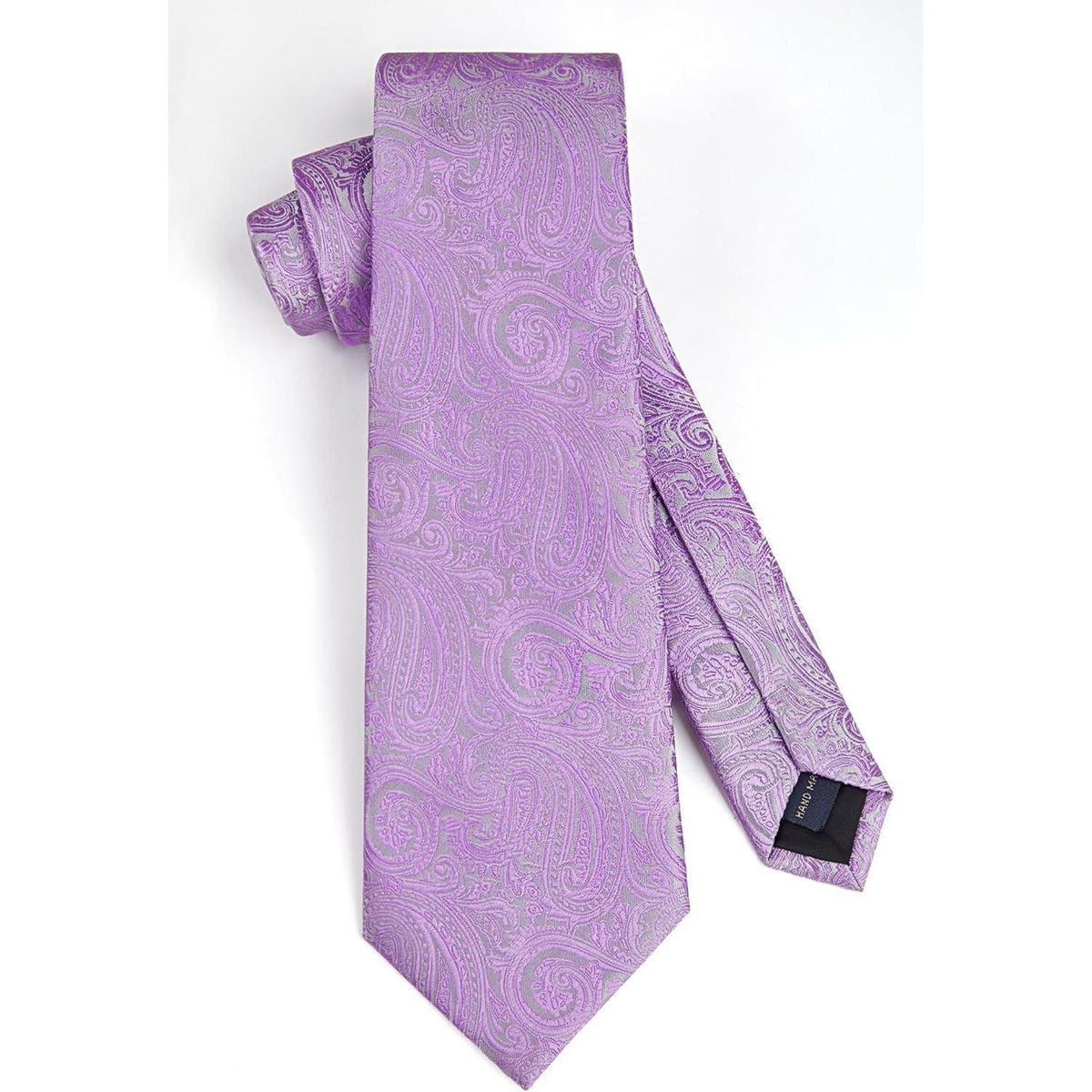 Krawatten-Set Paisley mit Einstecktuch für Herren, C-Violett