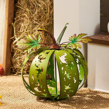 Herbstdeko Kürbis Gartenstatue Metall 24cm Outdoor Terrasse