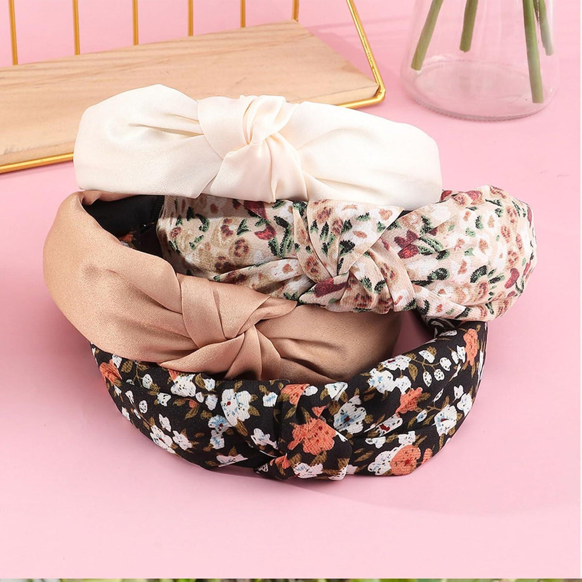 Kotkiddy Damen Stirnbänder Set, Boho Haarreifen - 4 Stück