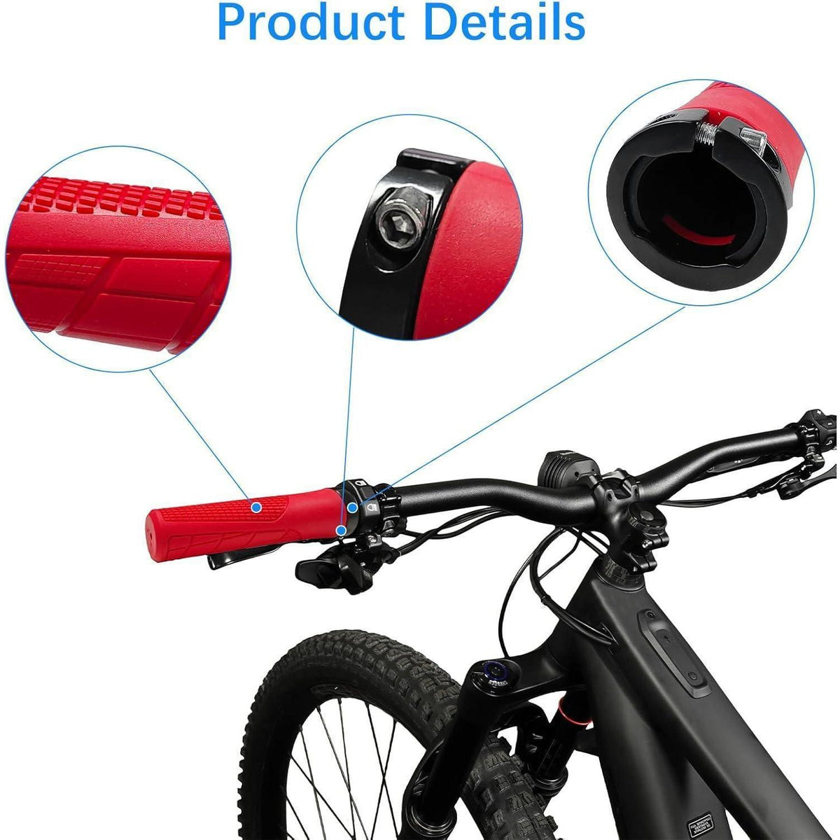 Ergonomische Fahrradgriffe Rot – 22mm Universal