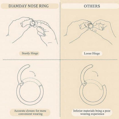 3er Set Nasenpiercing Ringe 316L Edelstahl mit Zirkonia, 7-10mm