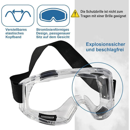 Wiederverwendbare Atemschutzmaske mit Schutzbrille und Filtern