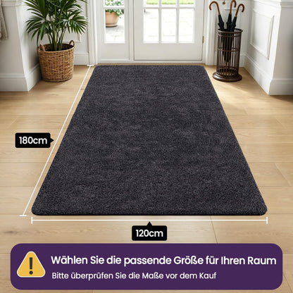 Fußmatte Innen rutschfest 120x180 cm Schwarz-Grau