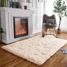 Hochflor Teppich pflegeleicht rutschfest bequem Beige 60x120 cm
