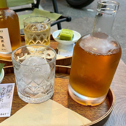 Danmu Art Glasflaschen 12er Set 375ml Likör Spirituosen Gin Behälter