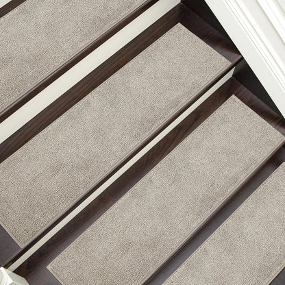 Stufenmatten Innen waschbar rutschfest Treppenteppich Beige 4 Stücke