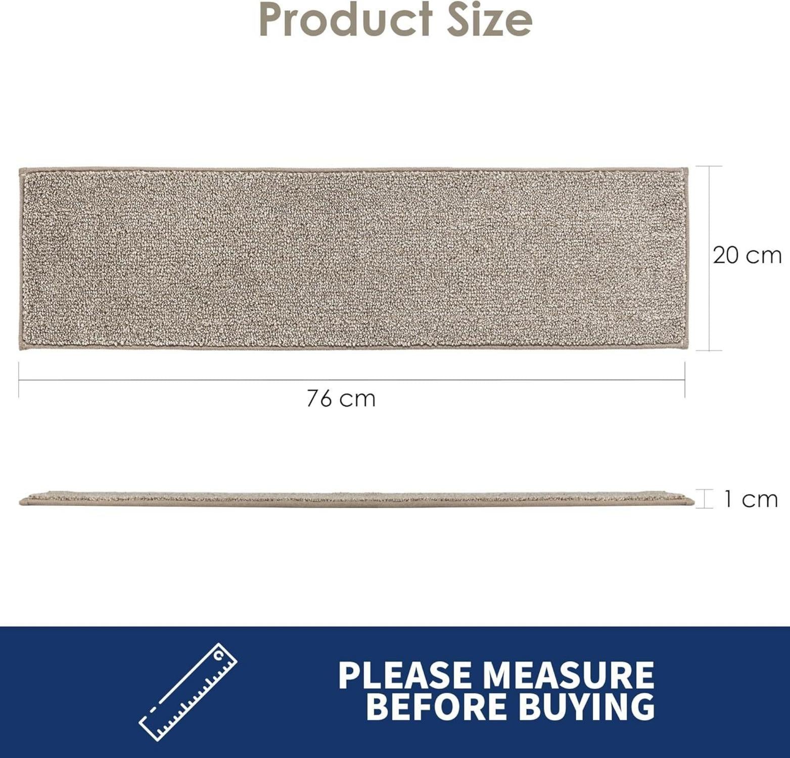 Stufenmatten rutschfest waschbar für Kinder und Haustiere Beige 76 x 20 cm Set
