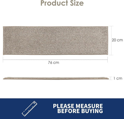 Stufenmatten rutschfest waschbar für Kinder und Haustiere Beige 76 x 20 cm Set