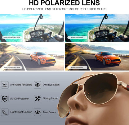 Herren Sonnenbrille Polarisiert Ultraleicht Metallrahmen UV400 CA5391