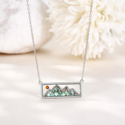 Senfkorn Türkis Halskette Silber Berg Schmuck Frauen Kinder