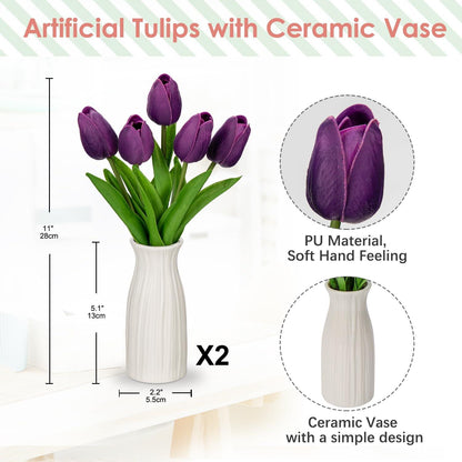 Kunstblumen Künstliche Tulpen Real Touch 30 cm mit