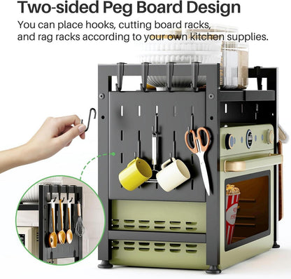 Mikrowellenregal 2-stufig Schwarz Küchenregal Organizer 70cm