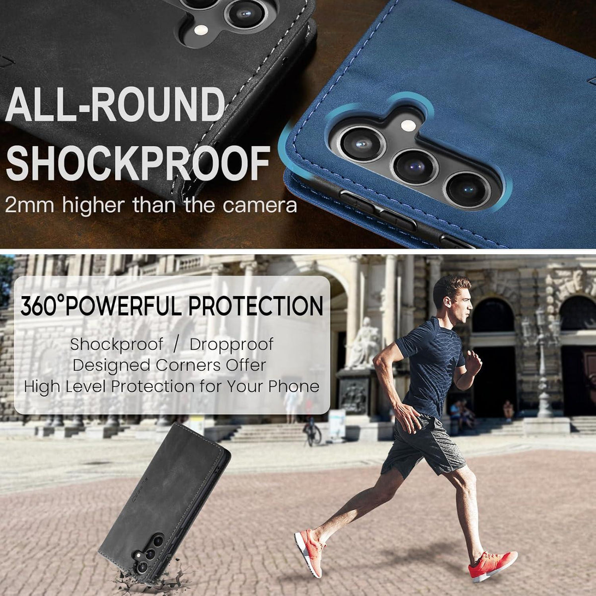 Handyhülle Samsung Galaxy S23 FE 5G Leder Flip Case Magnet Grau