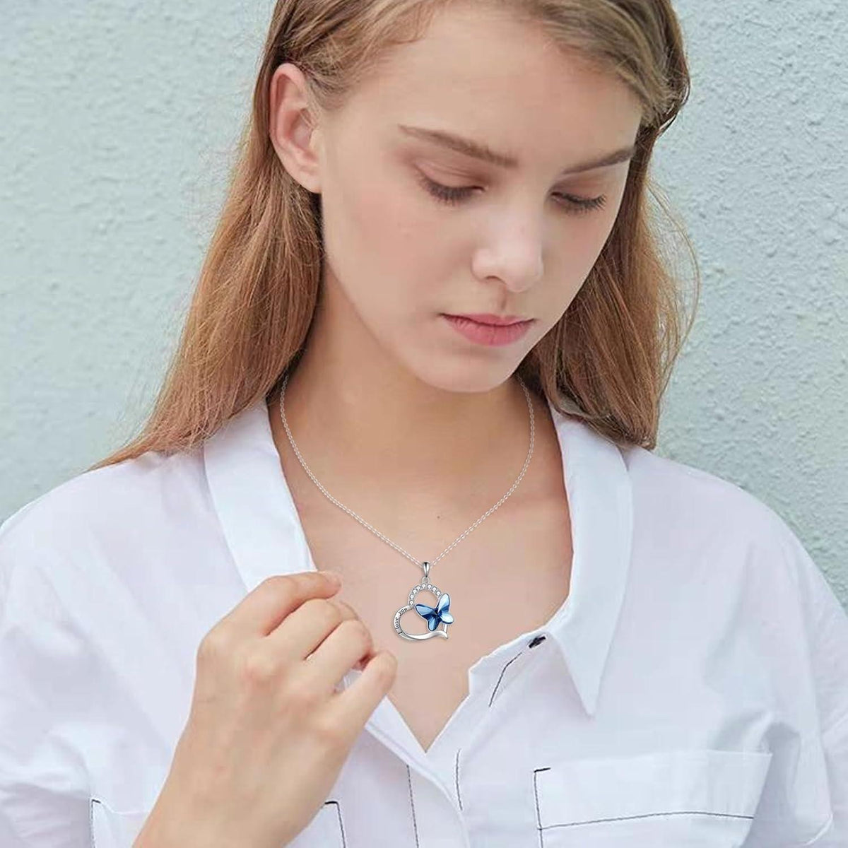 925 Sterling Silber Schmetterling Halskette für Frauen