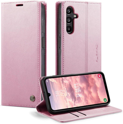 Handyhülle Samsung Galaxy A15 5G Flip Case Leder Tasche Rose Gold
