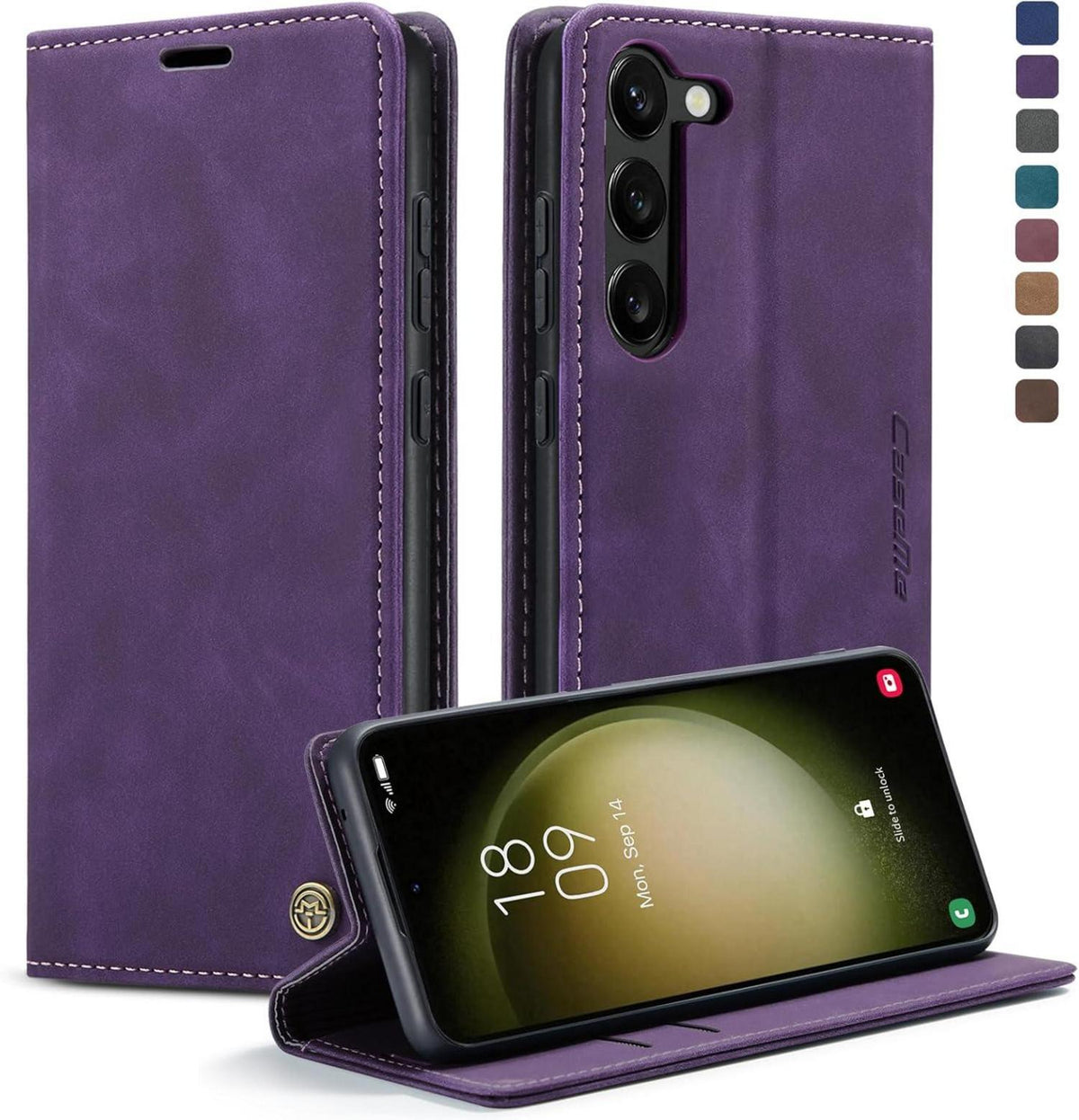Samsung Galaxy S23 5G Premium Leder Klapphülle Magnet Standfunktion