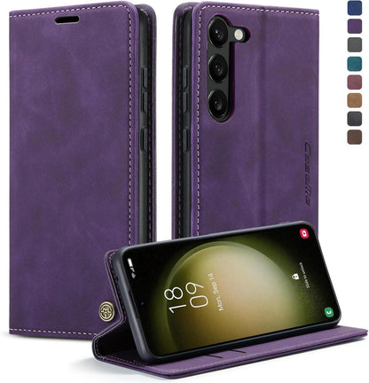 Samsung Galaxy S23 5G Premium Leder Klapphülle Magnet Standfunktion