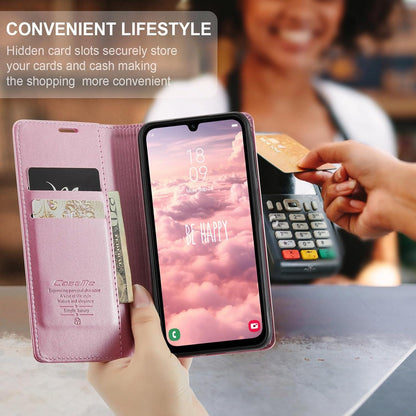 Samsung Galaxy A25 5G Hülle - Premium Leder Flip Case Rose Gold