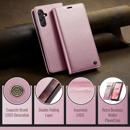 Handyhülle Samsung Galaxy A25 5G Leder Klapphülle Standfunktion Magnet Roségold