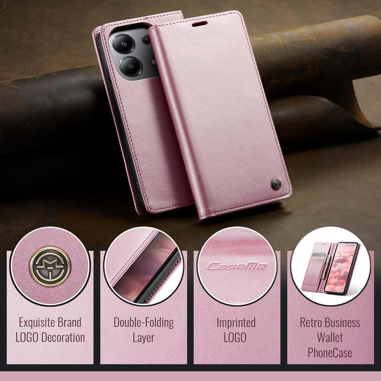 Handyhülle Xiaomi Redmi Note 13 4G Premium Leder Tasche Flip Case Standfunktion