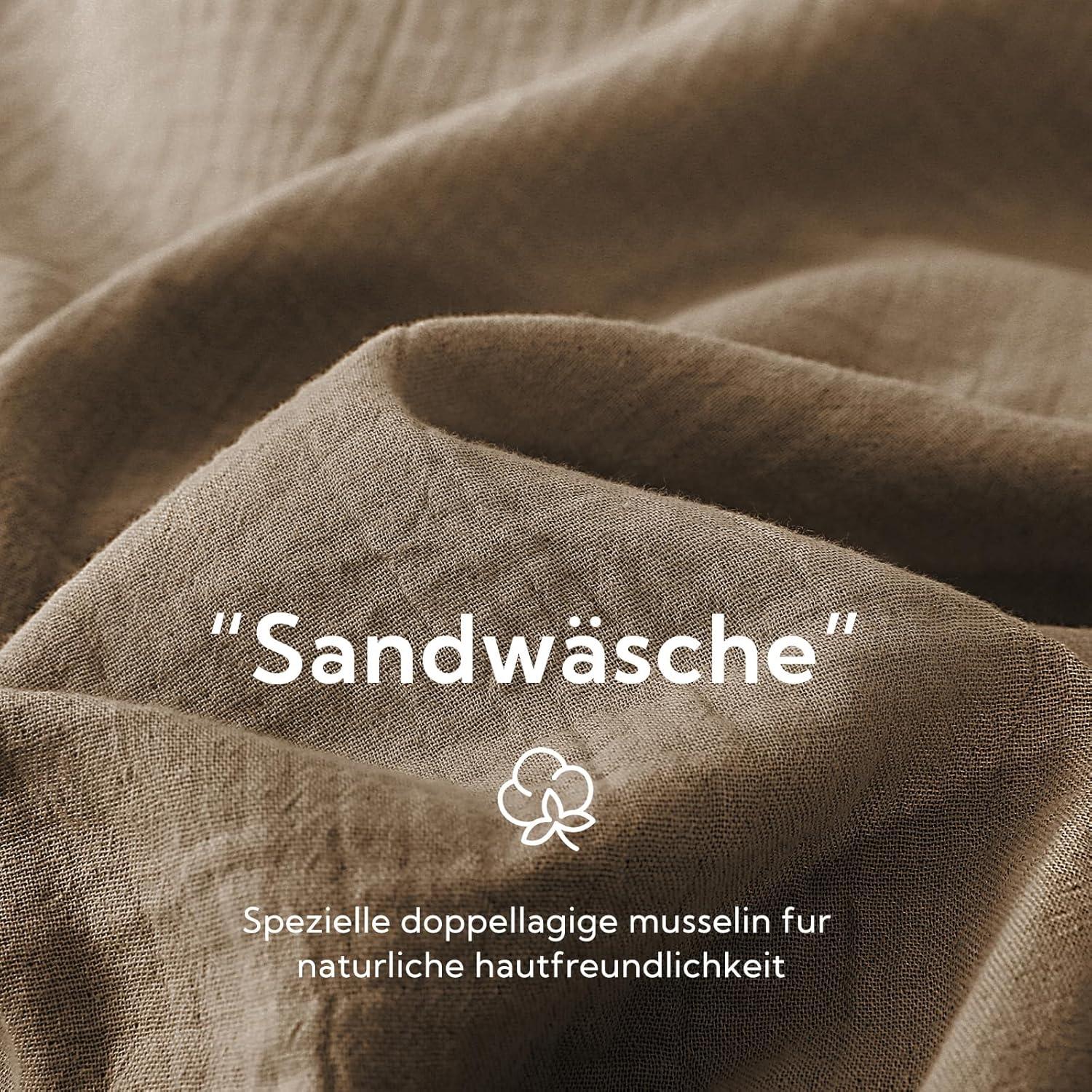 100% Baumwolle Bettwäsche-Set Dunkler Kaffee 155x220 cm, 1 Kissenbezug