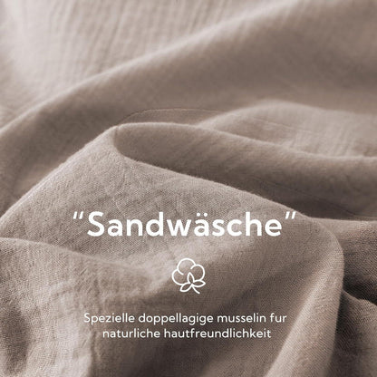 SOULFUL Doppelte Musselin Bettwäsche 155x220 Baumwolle Champagner Rosa