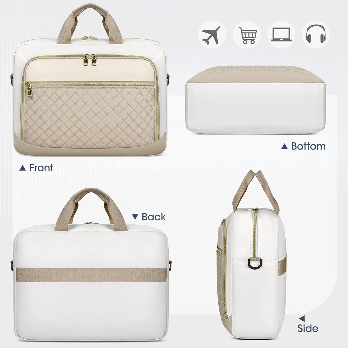 17,3 Zoll Laptoptasche für Damen Business Notebook Aktentasche Schwarz