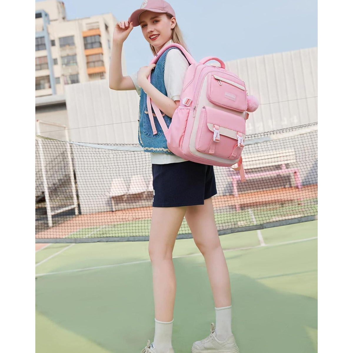 Schulranzen-Set Mädchen Teenager Rucksack Schule 30L Lila