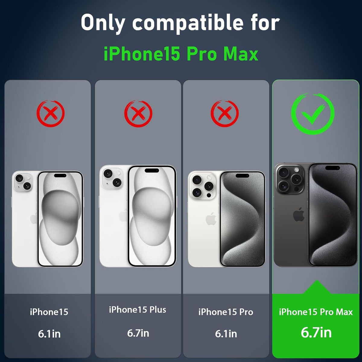360 Grad Schutz Hülle für iPhone 15 Pro Max mit Glas
