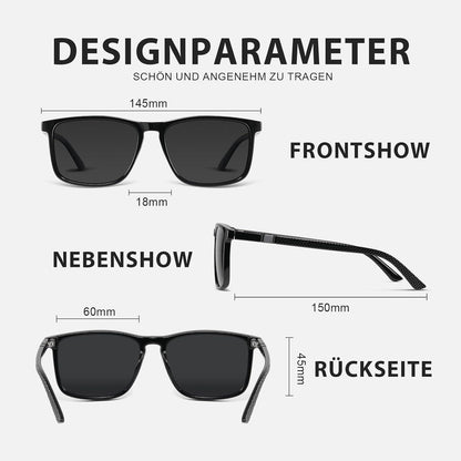 Polarisierte Sonnenbrille UV400 Schutz TR90 Rahmen Schwarz