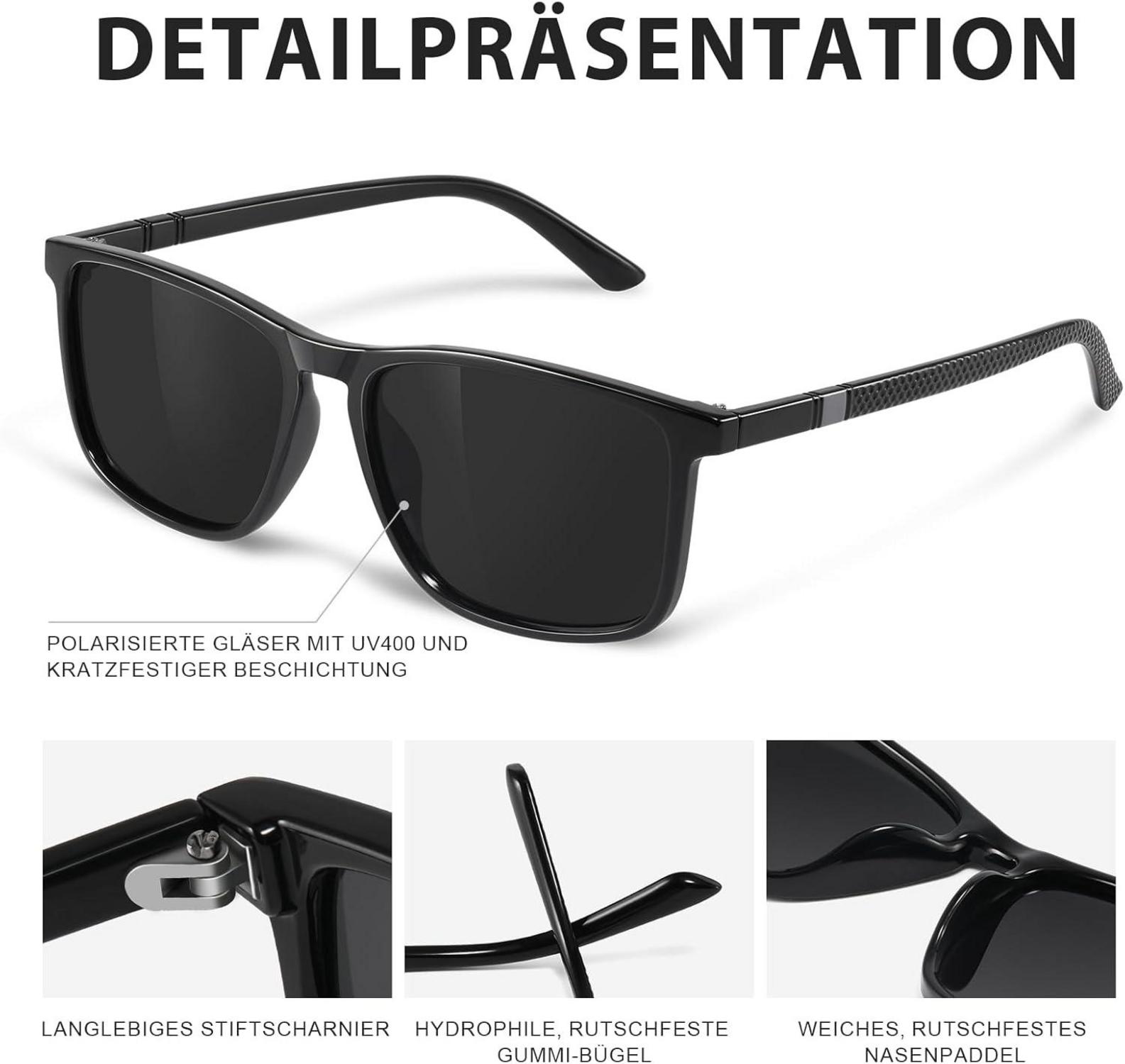 Polarisierte Sonnenbrille UV400 TR90 Rahmen Retro Sport Angeln Ski