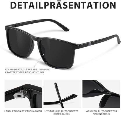 Polarisierte Sonnenbrille UV400 TR90 Rahmen Retro Sport Angeln Ski
