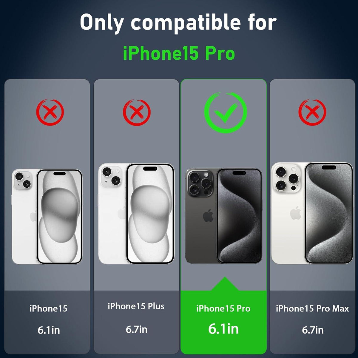 360 Grad iPhone 15 Pro Hülle Stoßfest Glas Kameraschutz Blau