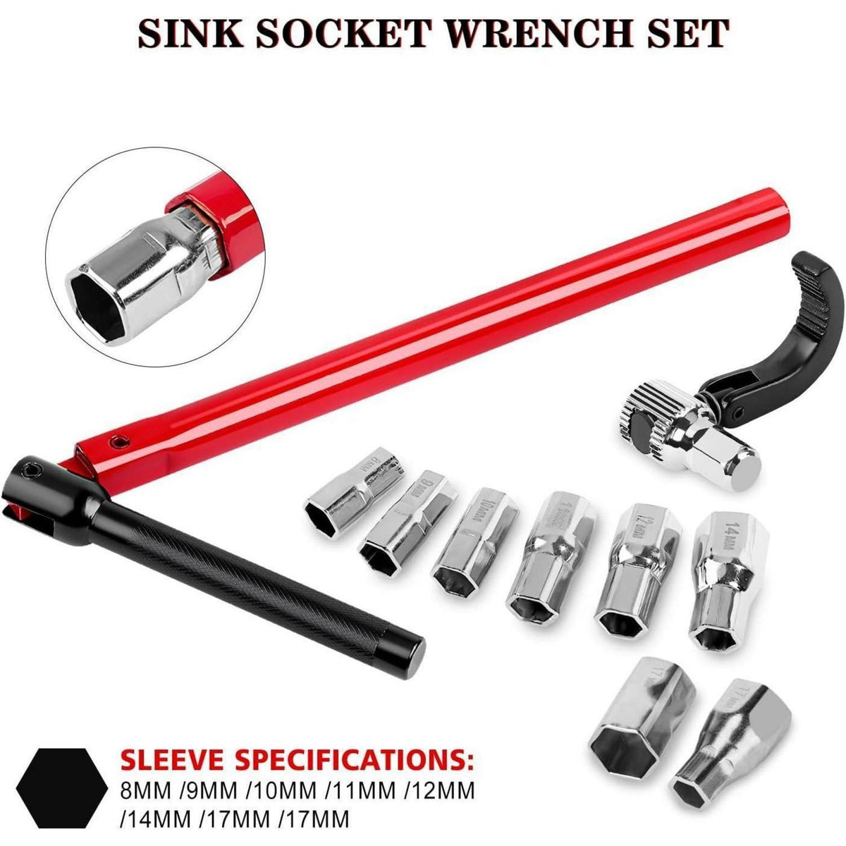 Standhahnmutterschlüssel Set 13mm Kralle SW 44 mit Einsätzen 8-17mm