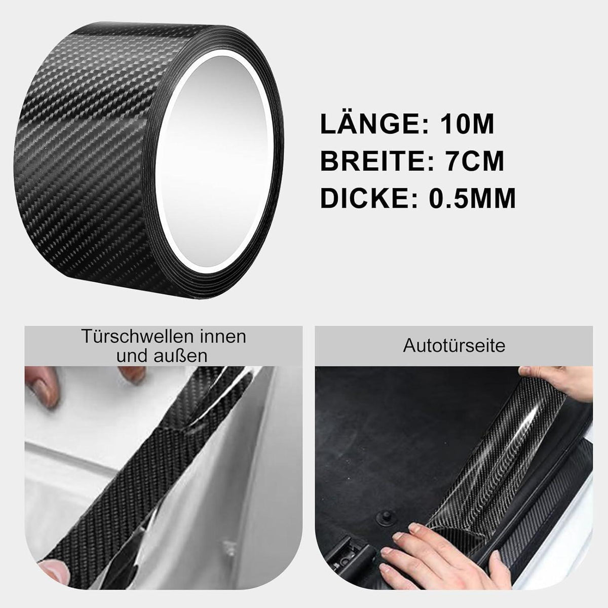 Carbon Folie Auto Lackschutzfolie Schwarz 7x10m